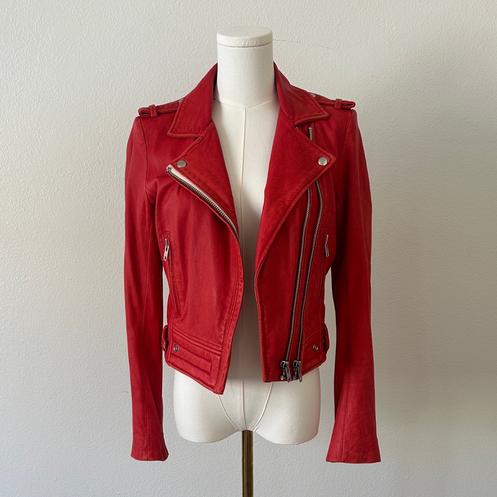 Iro Scarlet Leather Moto Jacket